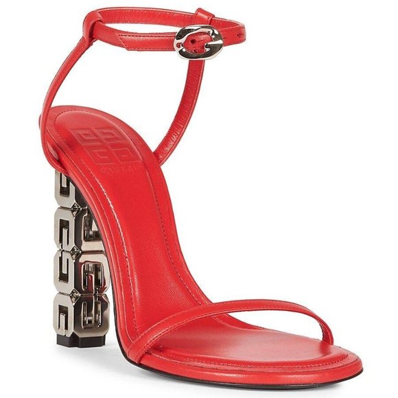 GIVENCHY 105 G Cube Monogram Signature Logo Heels Leather Sandals Shoes - Picture 2 of 16